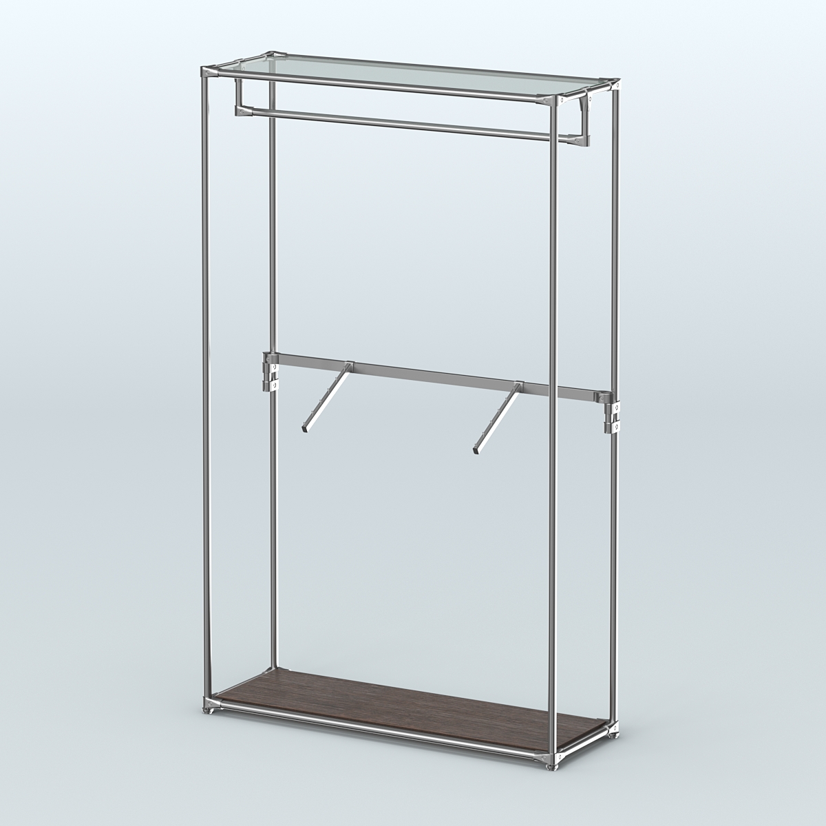 Торговая система ХРОМ без ДСП 1200 мм с поручнями №2 Дуб Венге