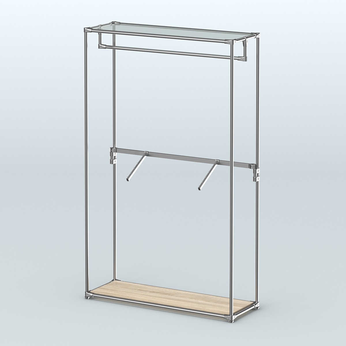 Торговая система ХРОМ без ДСП 1200 мм с поручнями №2 Дуб Сонома