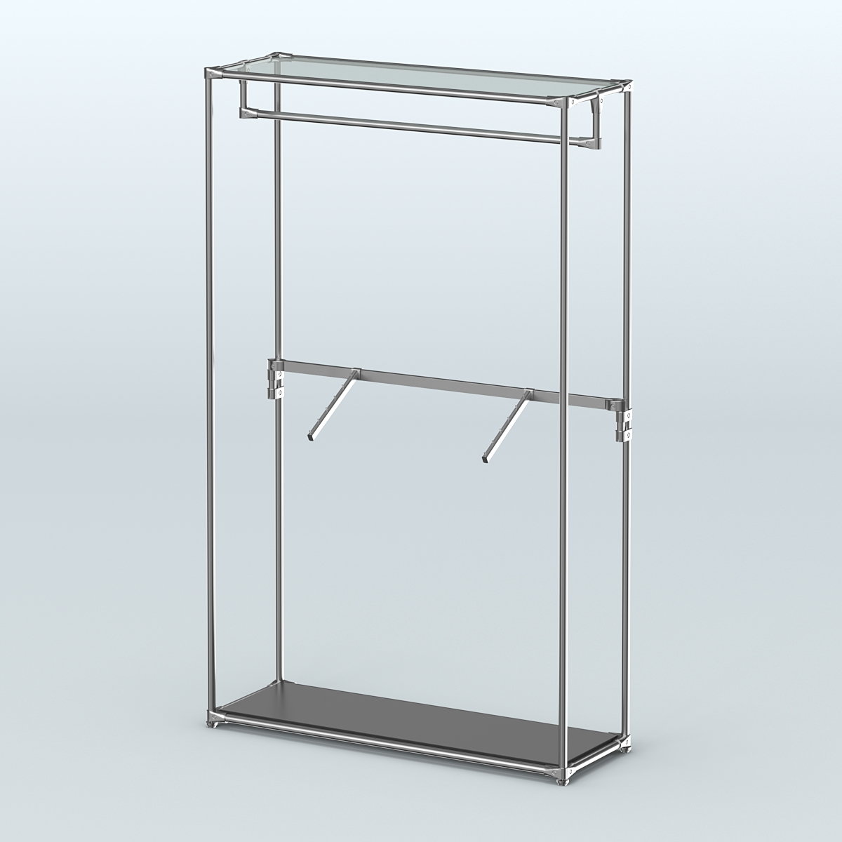 Торговая система ХРОМ без ДСП 1200 мм с поручнями №2 Черный