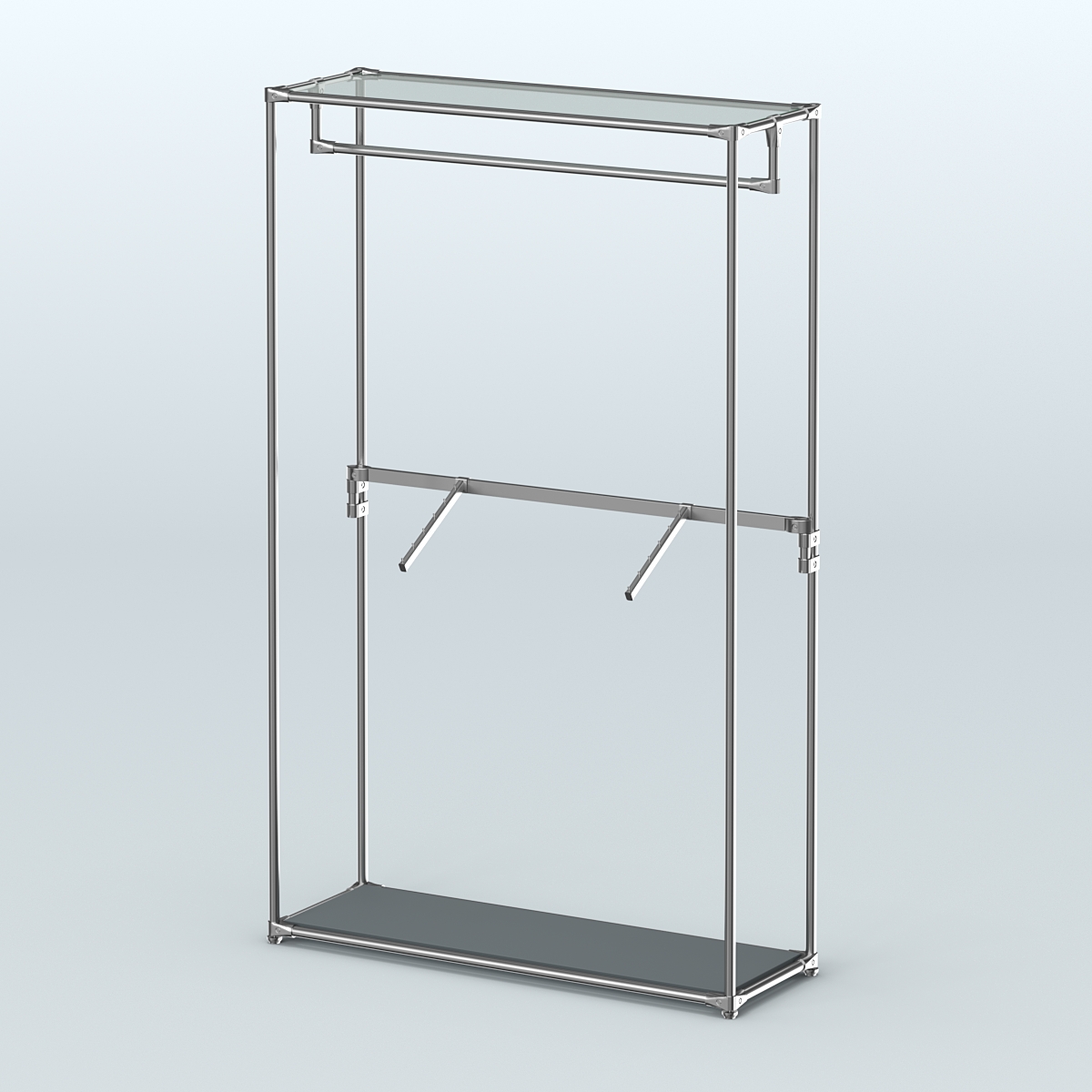 Торговая система ХРОМ без ДСП 1200 мм с поручнями №2 Темно-Серый