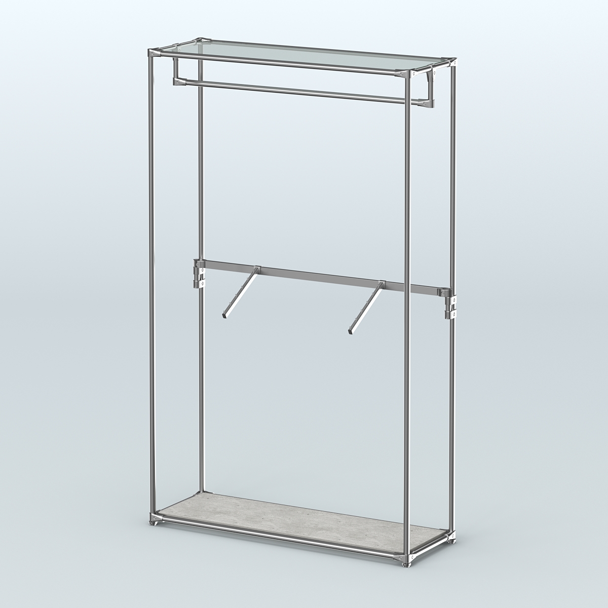 Торговая система ХРОМ без ДСП 1200 мм с поручнями №2 Метрополитан Грей