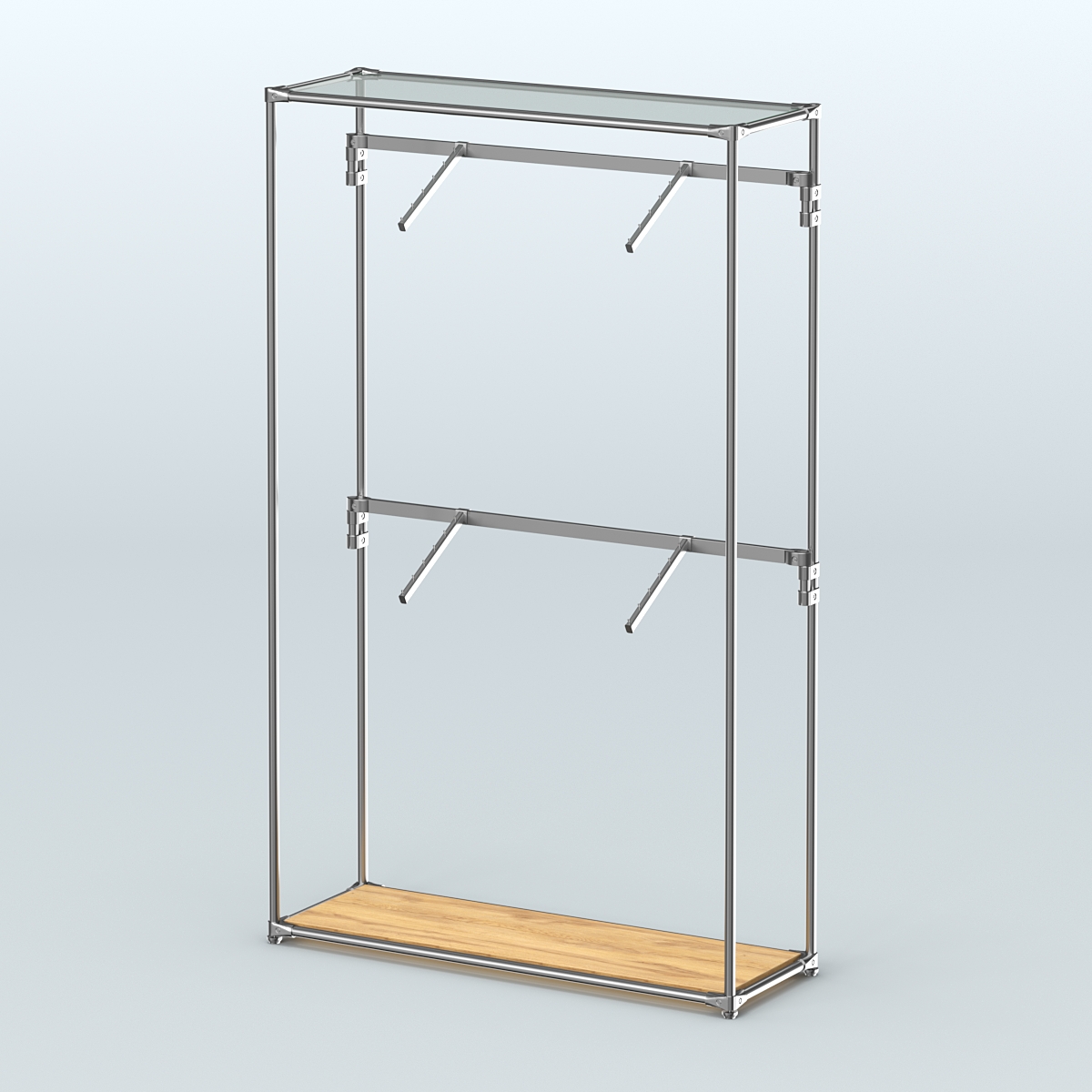 Торговая система ХРОМ без ДСП 1200 мм с поручнями №3 Дуб Золотистый