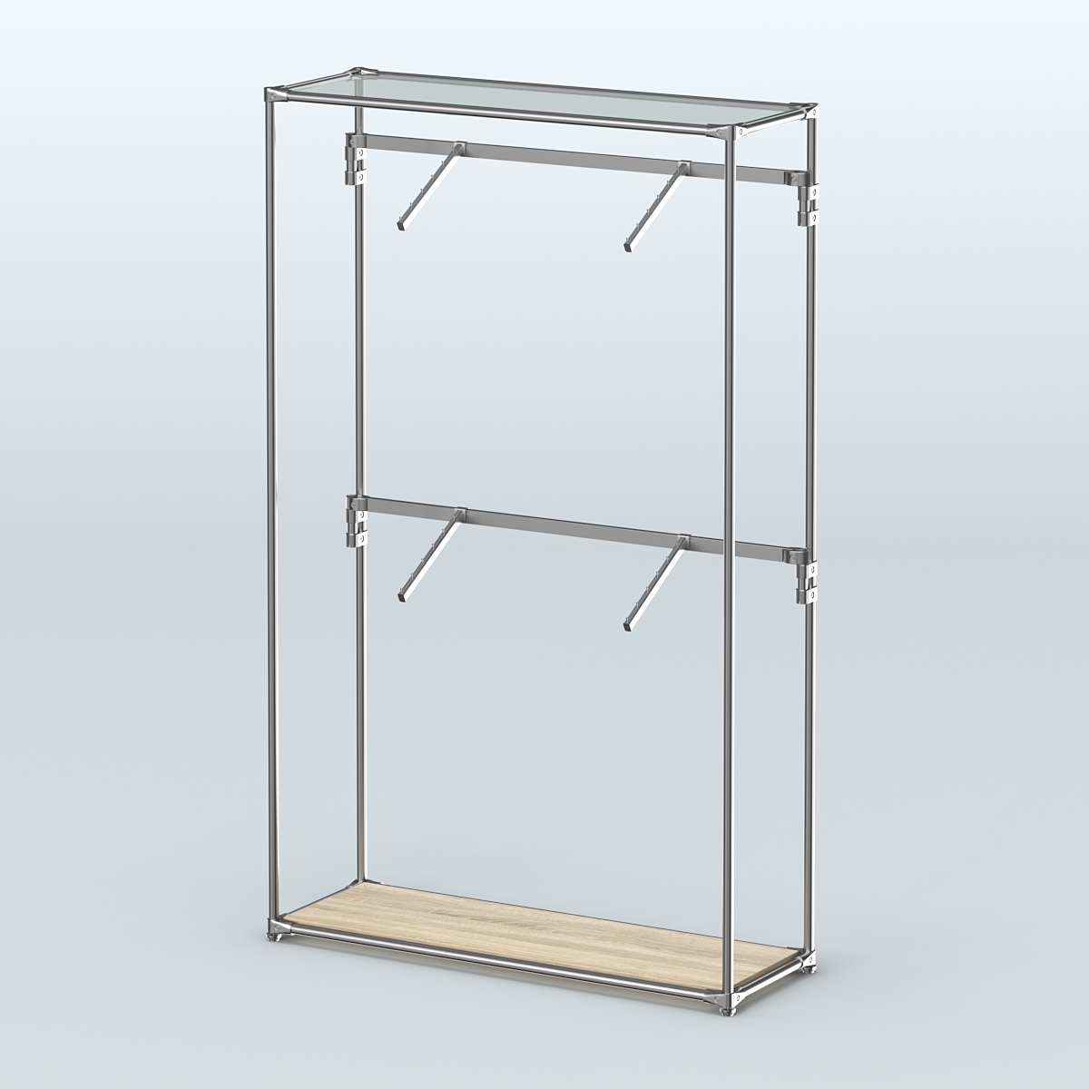 Торговая система ХРОМ без ДСП 1200 мм с поручнями №3 Дуб Сонома