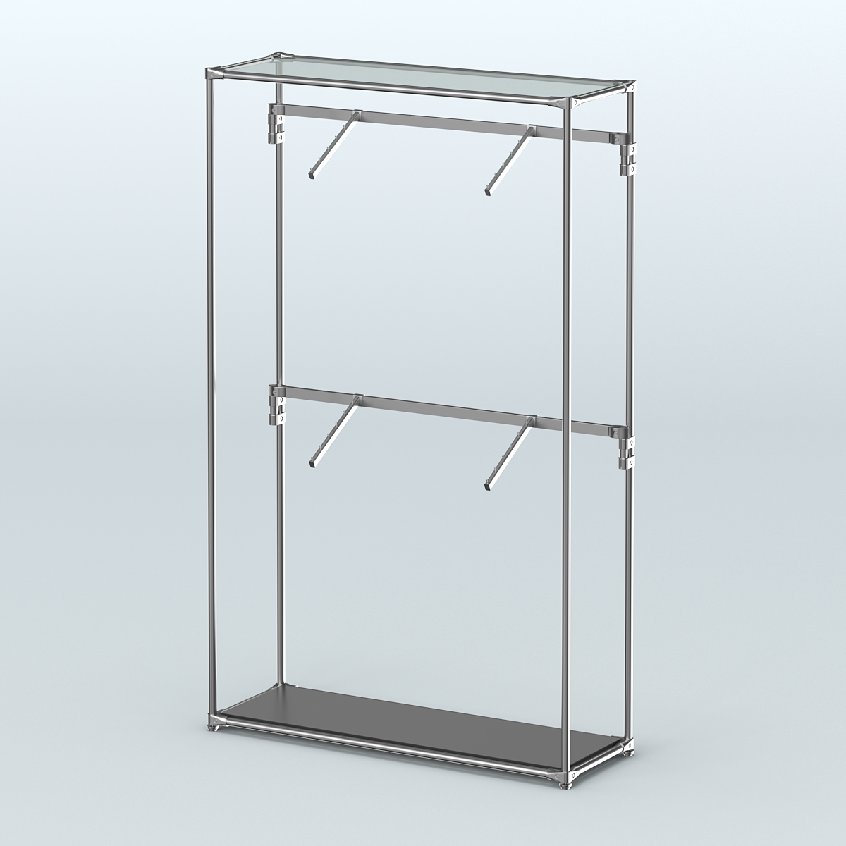 Торговая система ХРОМ без ДСП 1200 мм с поручнями №3 Черный