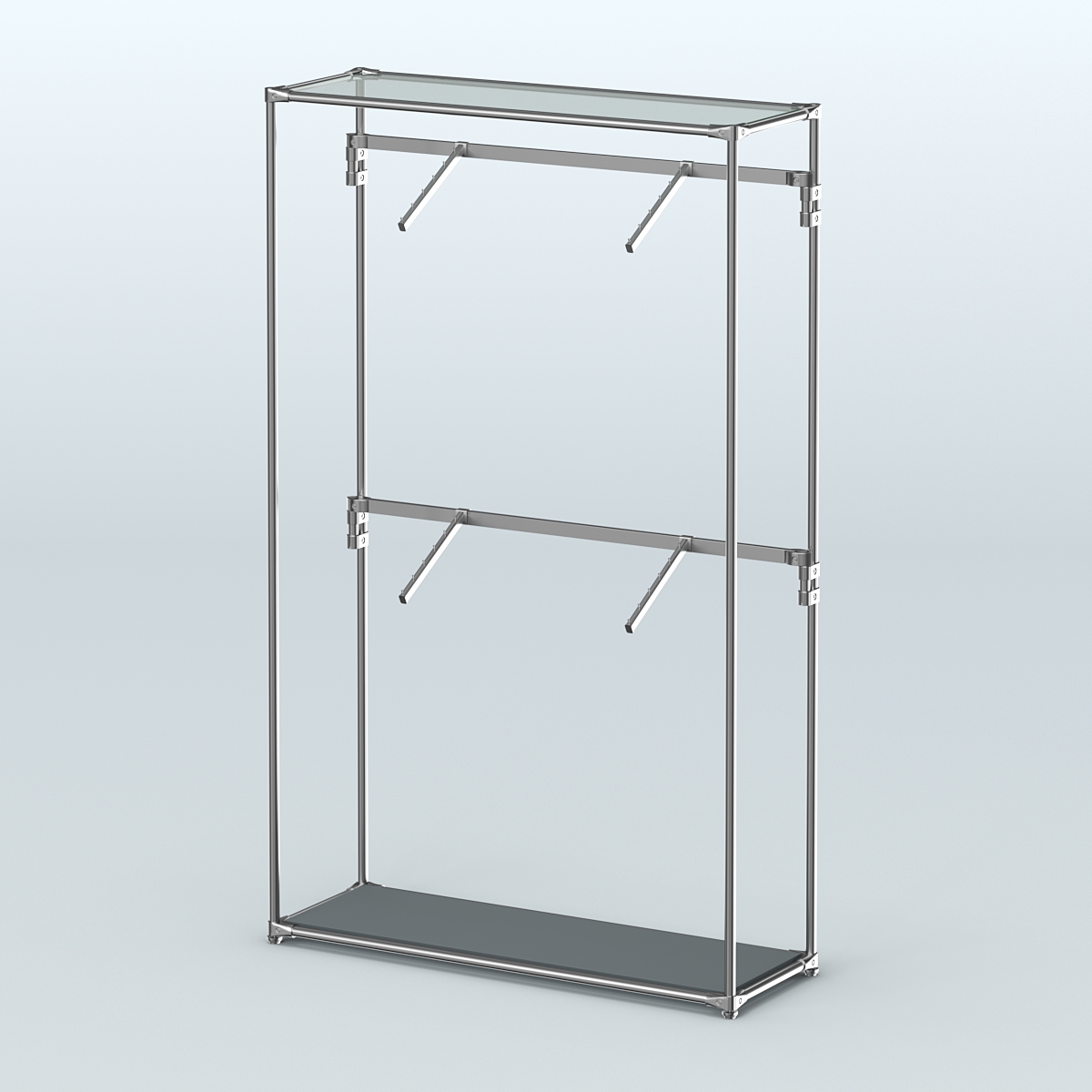 Торговая система ХРОМ без ДСП 1200 мм с поручнями №3 Темно-Серый