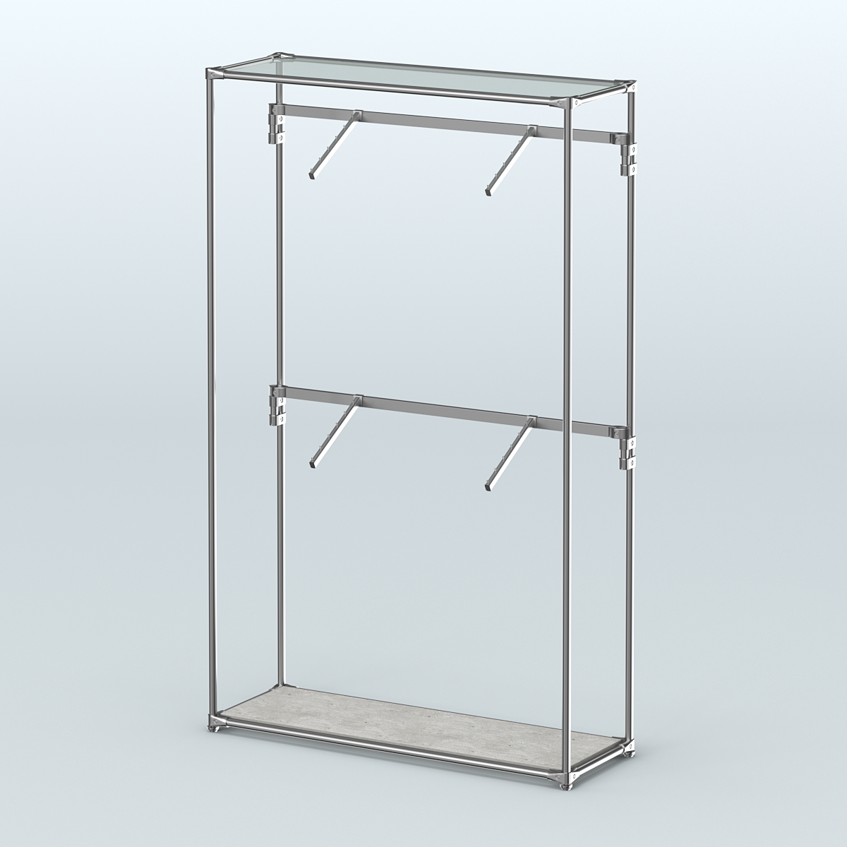 Торговая система ХРОМ без ДСП 1200 мм с поручнями №3 Метрополитан Грей