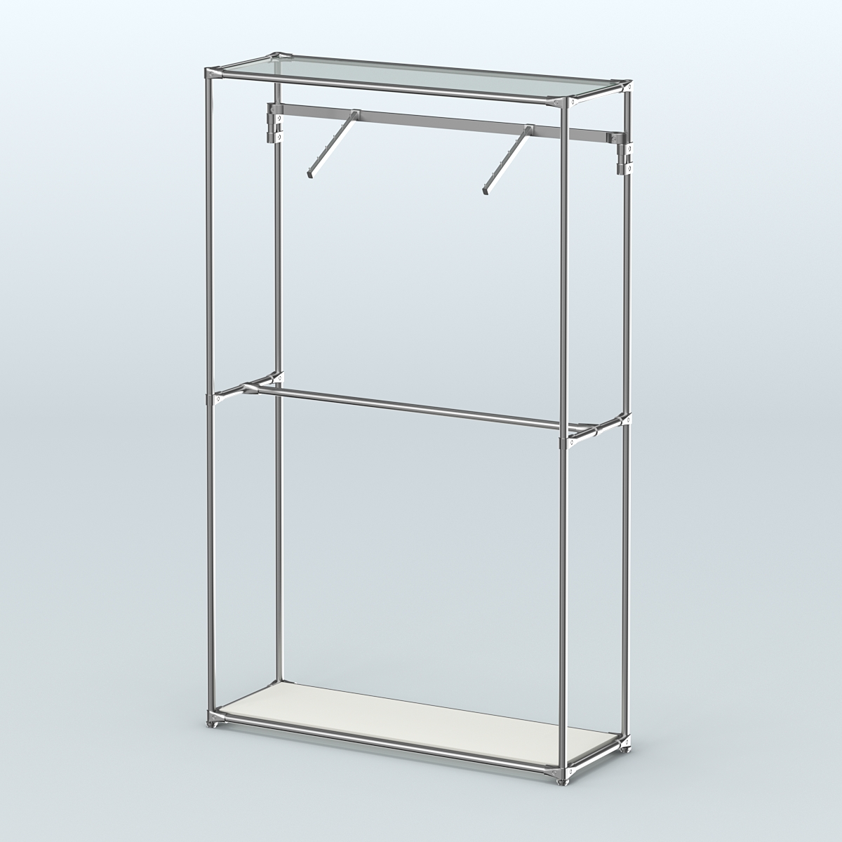 Торговая система ХРОМ без ДСП 1200 мм с поручнями №4 Белый