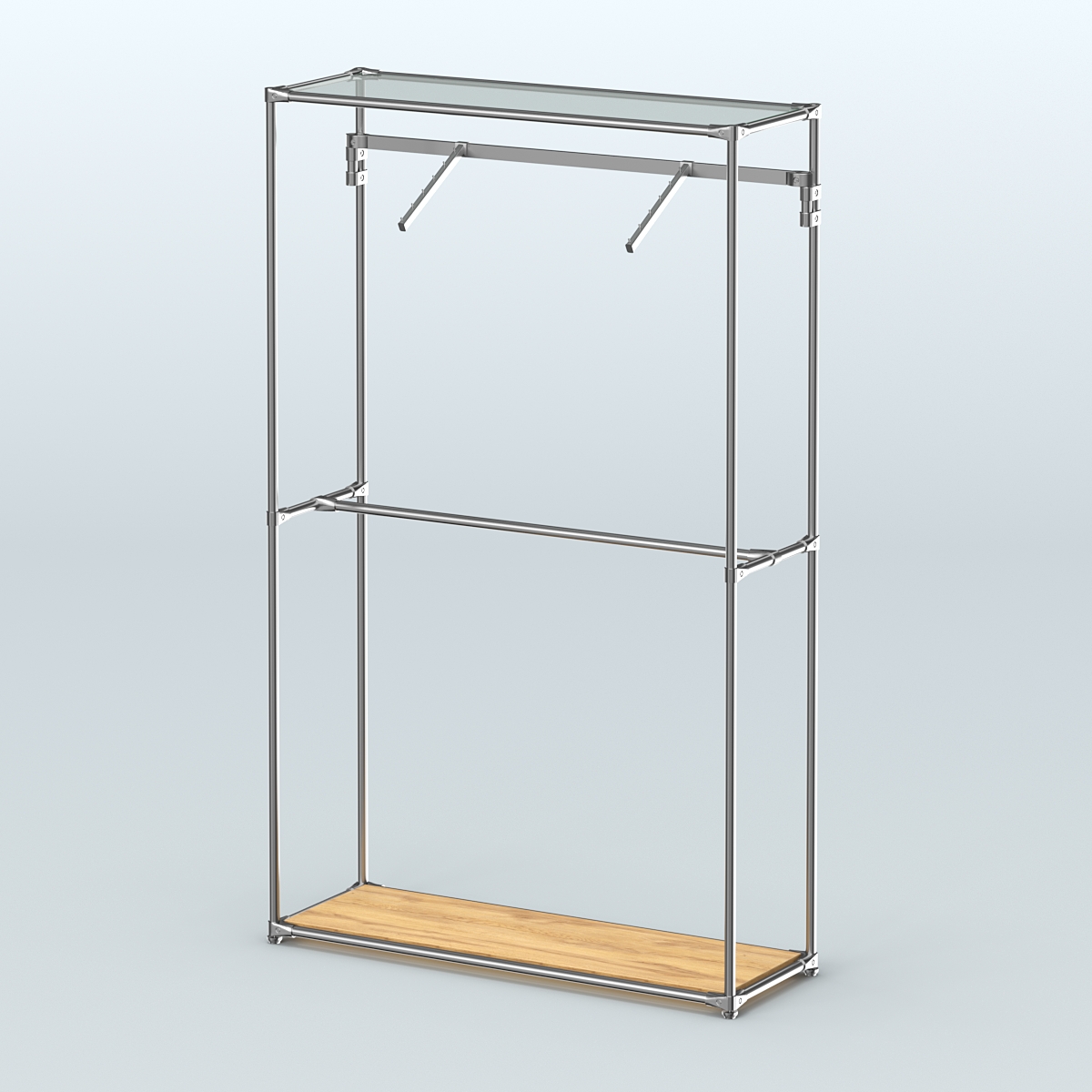 Торговая система ХРОМ без ДСП 1200 мм с поручнями №4 Дуб Золотистый