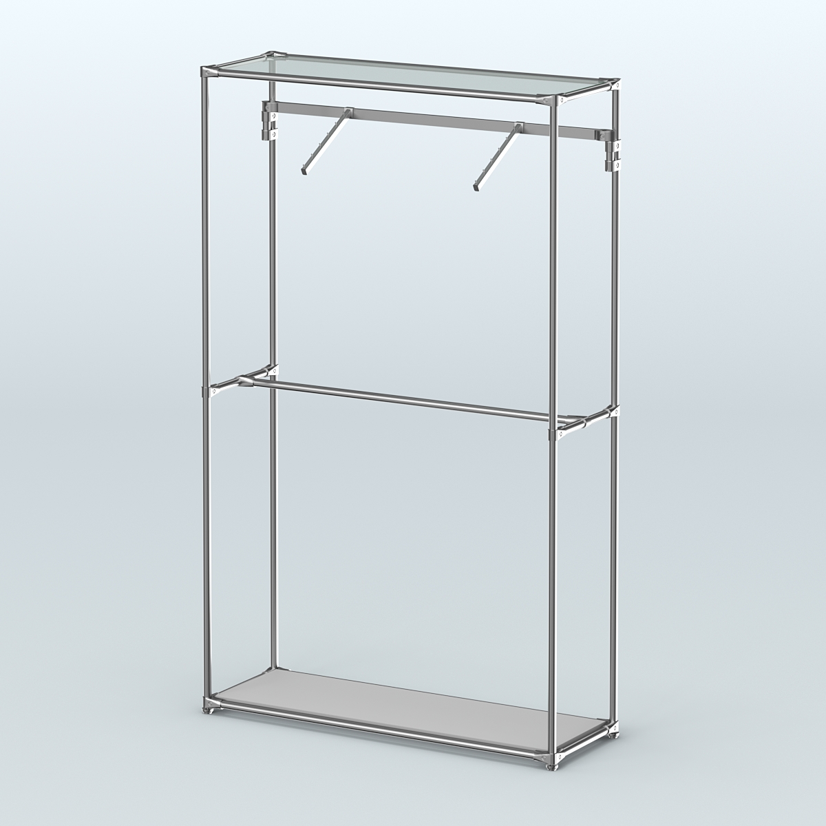 Торговая система ХРОМ без ДСП 1200 мм с поручнями №4 Серый