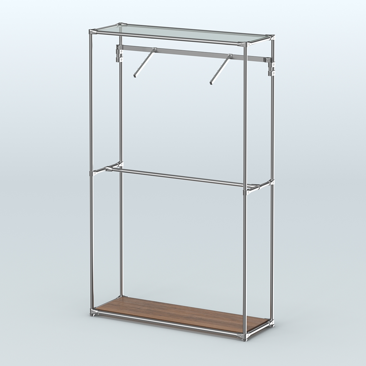 Торговая система ХРОМ без ДСП 1200 мм с поручнями №4 Орех