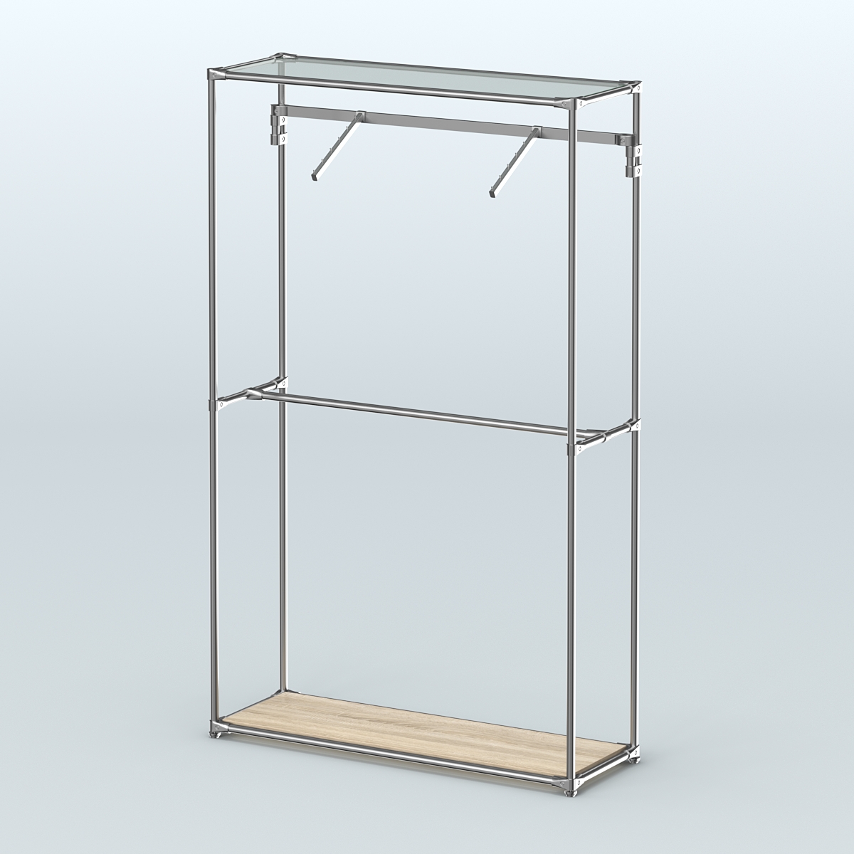 Торговая система ХРОМ без ДСП 1200 мм с поручнями №4 Дуб Сонома