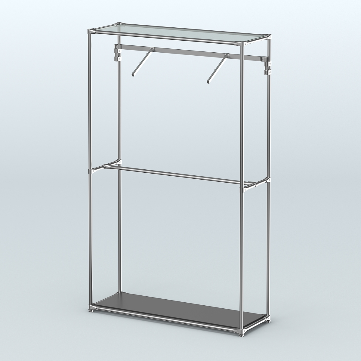 Торговая система ХРОМ без ДСП 1200 мм с поручнями №4 Черный