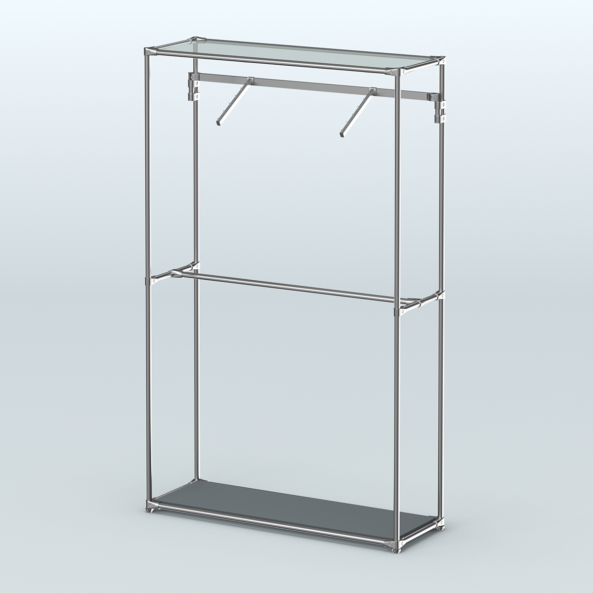 Торговая система ХРОМ без ДСП 1200 мм с поручнями №4 Темно-Серый