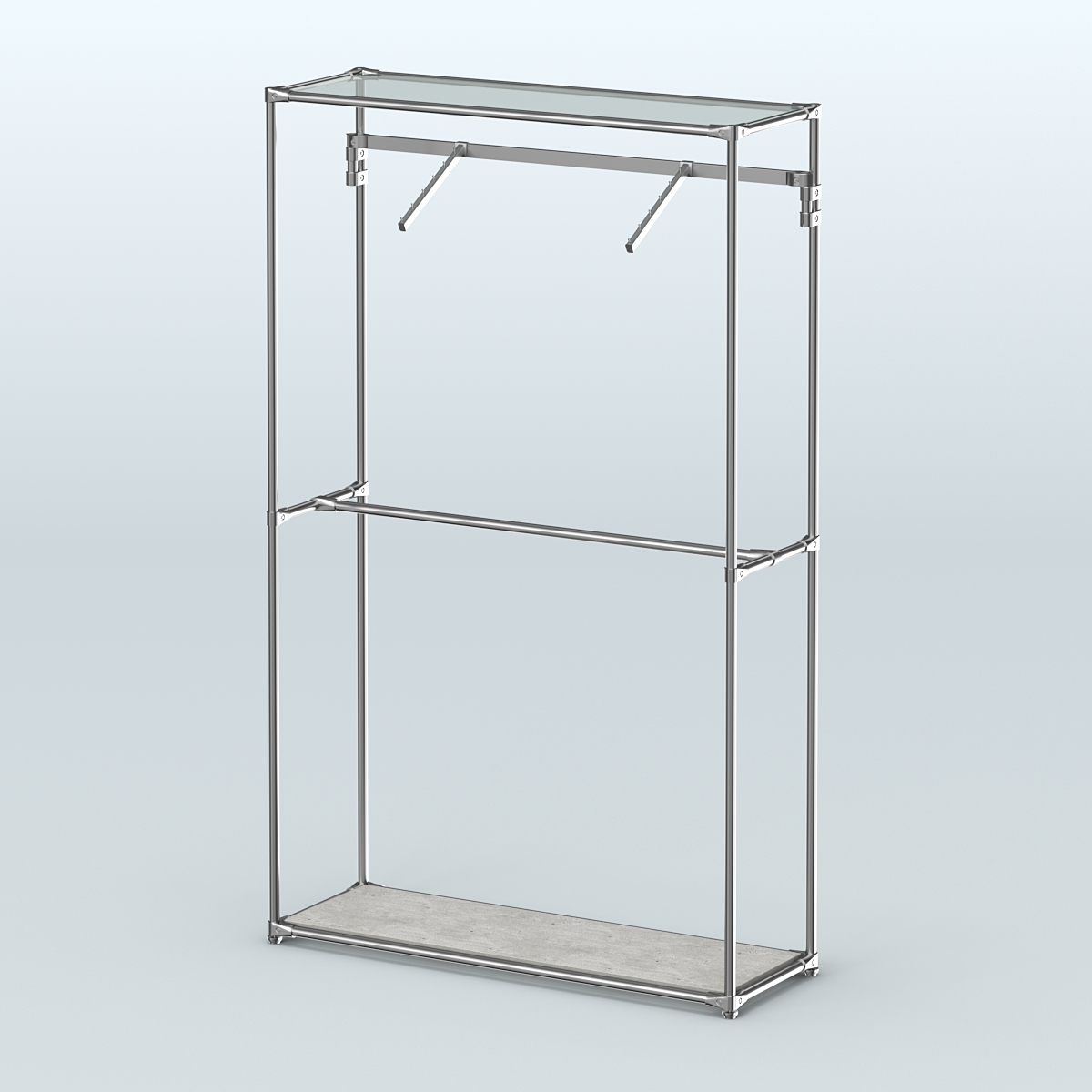 Торговая система ХРОМ без ДСП 1200 мм с поручнями №4 Метрополитан Грей