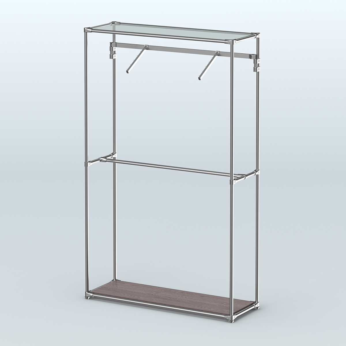 Торговая система ХРОМ без ДСП 1200 мм с поручнями №4 Ясень Анкор темный