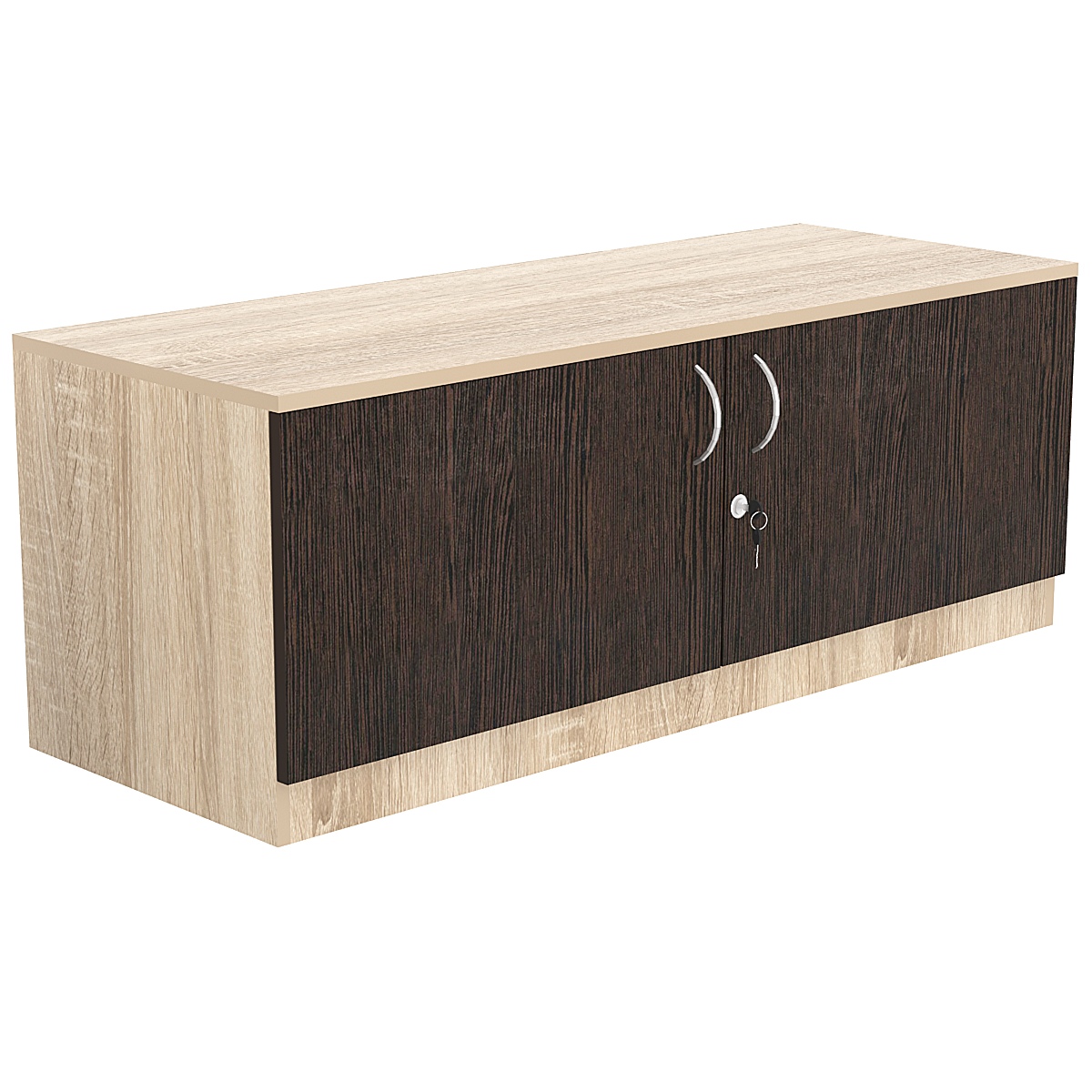 Тумба T-21 1200мм (H-450мм с распашными дверцами) Дуб Сонома + Дуб Венге