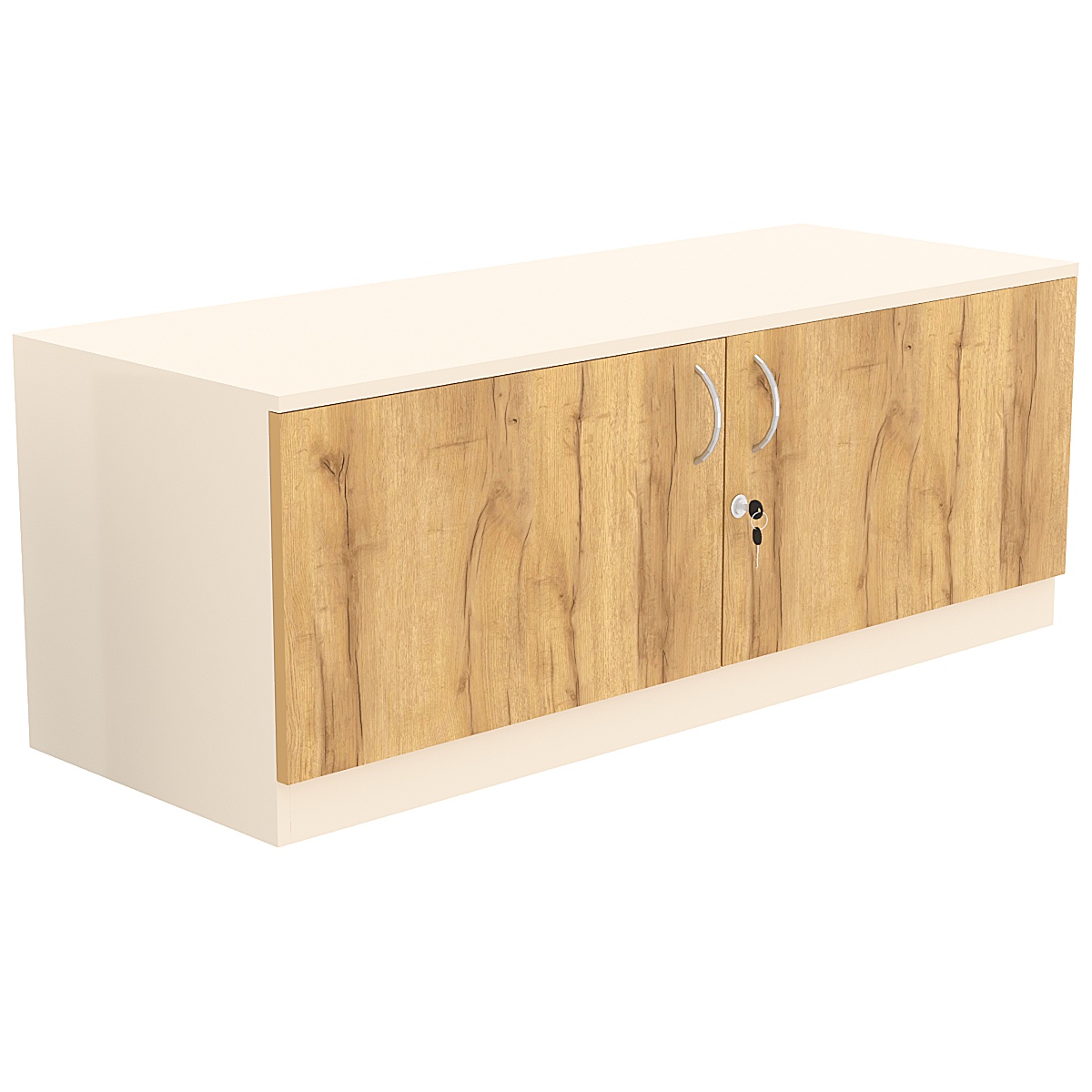 Тумба T-21 1200мм (H-450мм с распашными дверцами) Крем Вайс и Дуб Золотистый