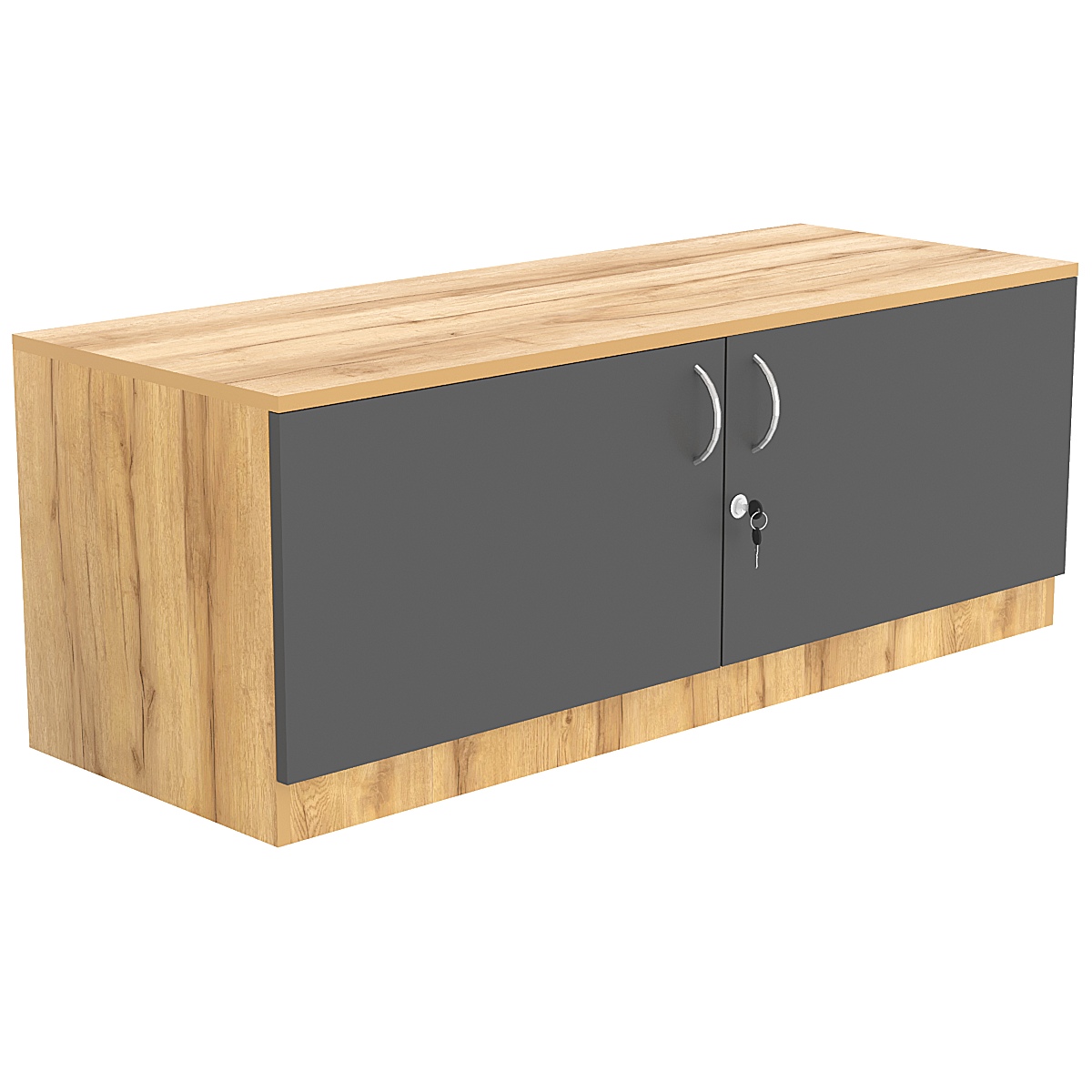 Тумба T-21 1200мм (H-450мм с распашными дверцами) Дуб Золотистый и Темно-Серый