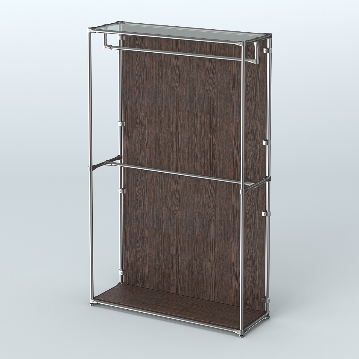 Торговая система ХРОМ (задняя стенка - ДСП) 1200 мм с поручнями №1 Дуб Венге