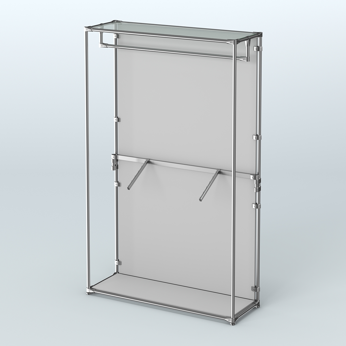 Торговая система ХРОМ (задняя стенка - ДСП) 1200 мм с поручнями №2 Серый