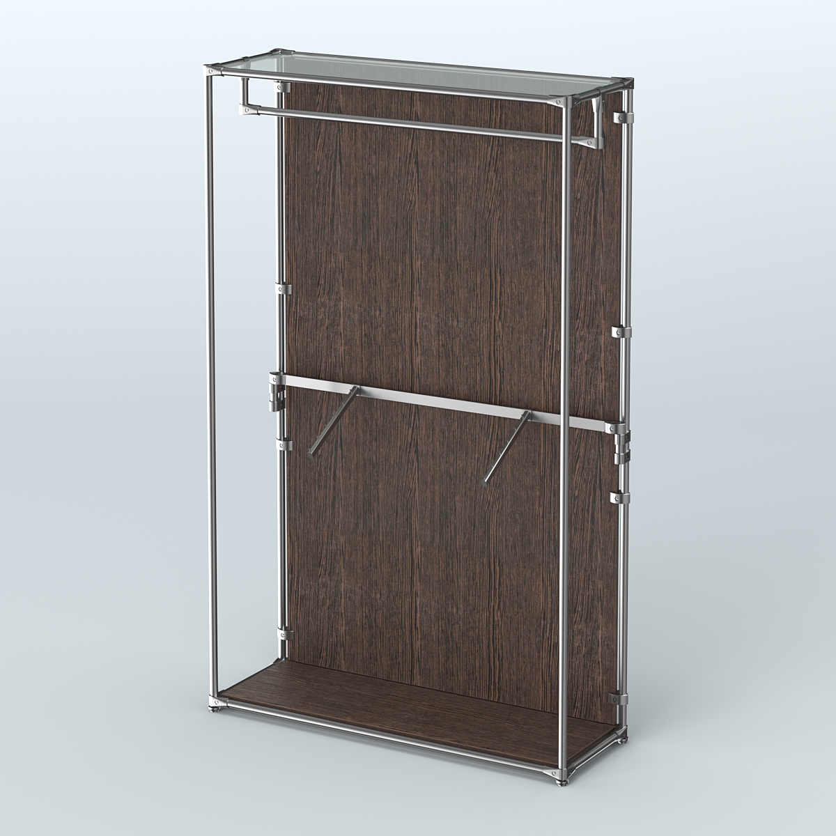 Торговая система ХРОМ (задняя стенка - ДСП) 1200 мм с поручнями №2 Дуб Венге