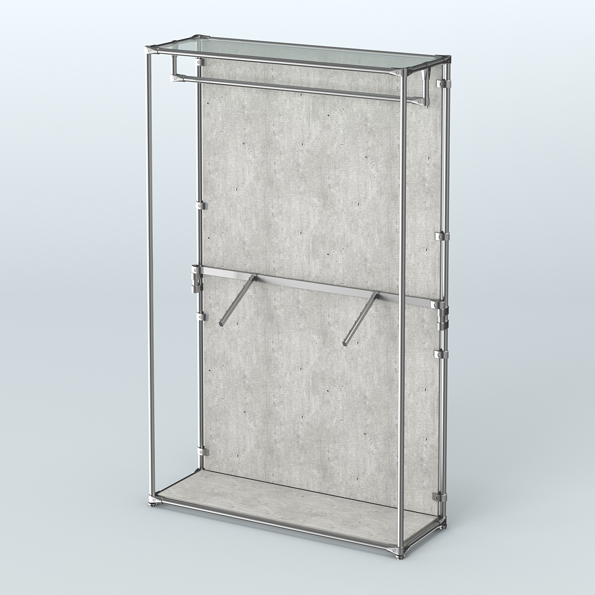 Торговая система ХРОМ (задняя стенка - ДСП) 1200 мм с поручнями №2 Метрополитан Грей