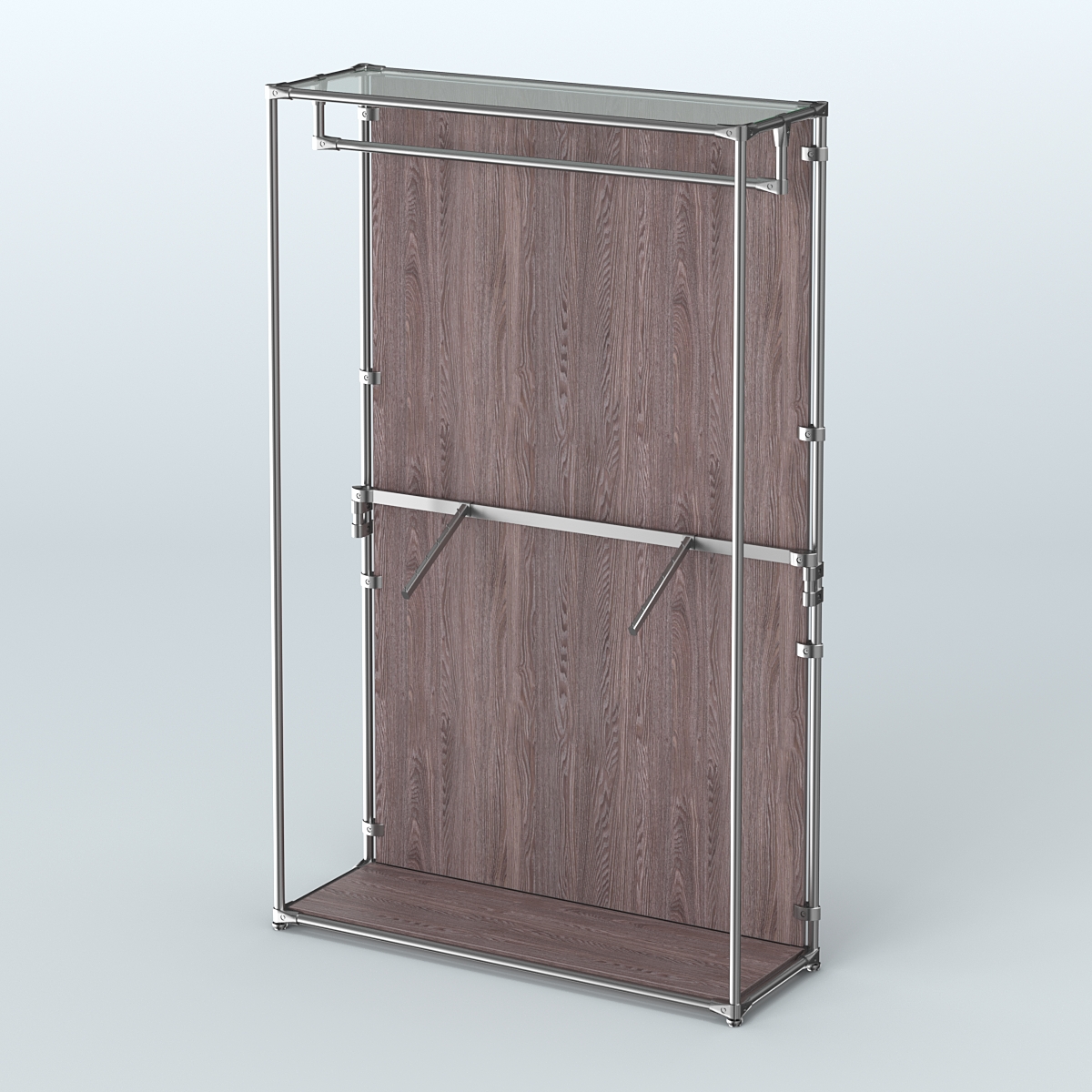 Торговая система ХРОМ (задняя стенка - ДСП) 1200 мм с поручнями №2 Ясень Анкор темный