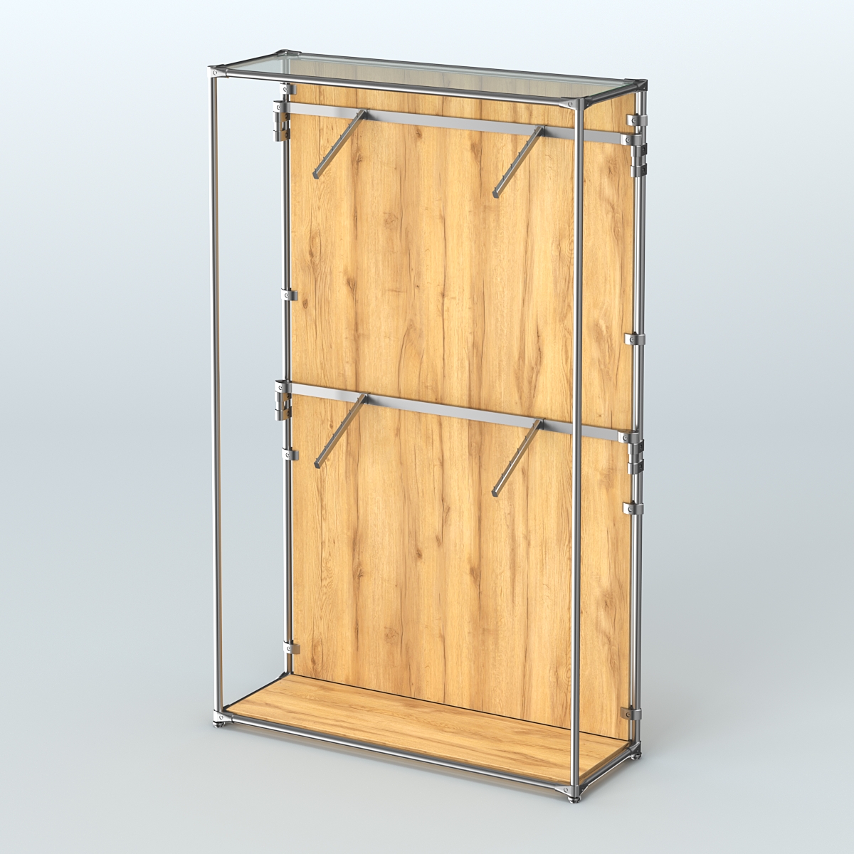 Торговая система ХРОМ (задняя стенка - ДСП) 1200 мм с поручнями №3 Дуб Золотистый