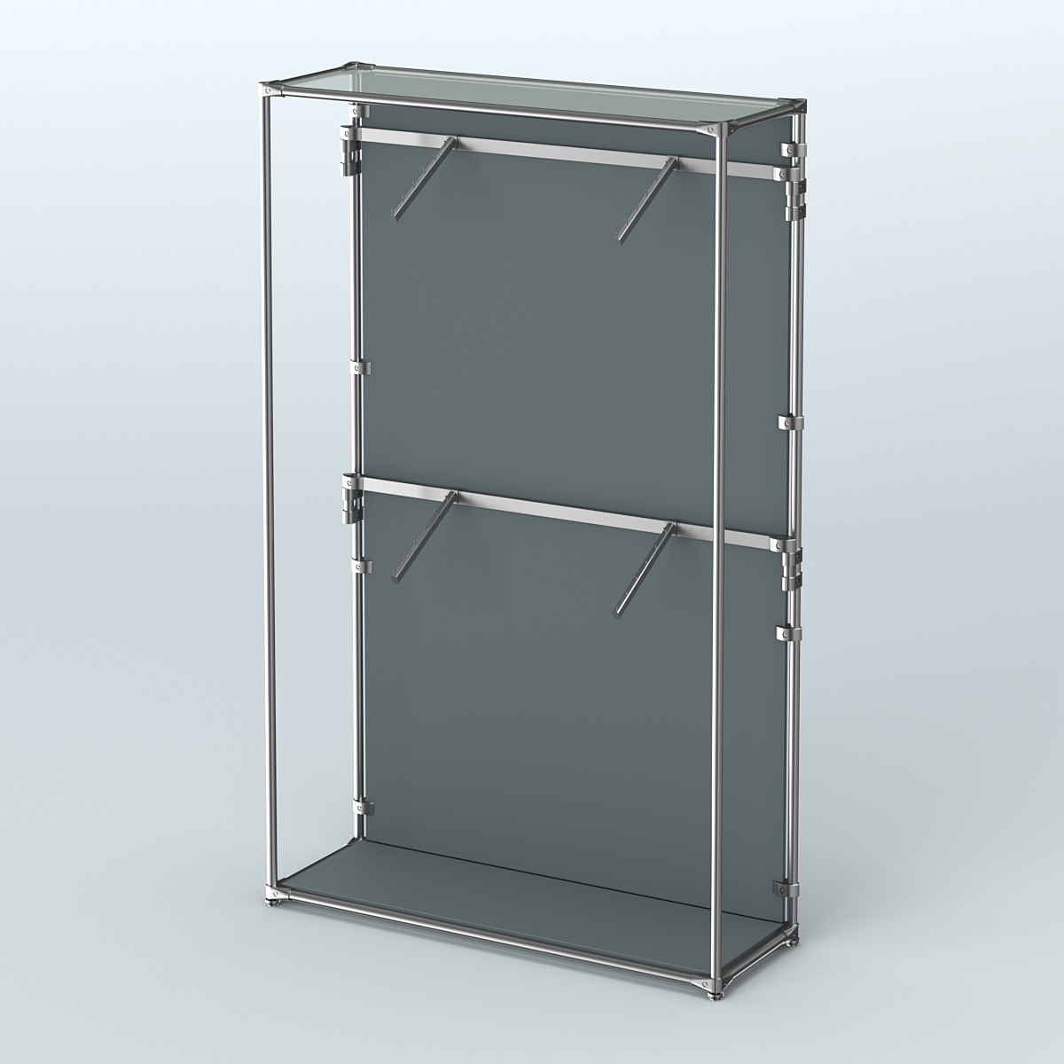 Торговая система ХРОМ (задняя стенка - ДСП) 1200 мм с поручнями №3 Темно-Серый