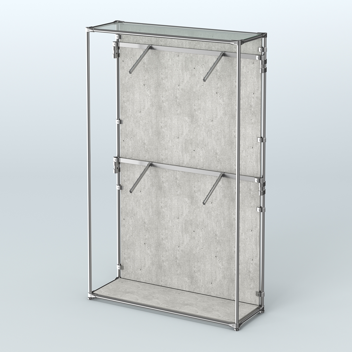 Торговая система ХРОМ (задняя стенка - ДСП) 1200 мм с поручнями №3 Метрополитан Грей