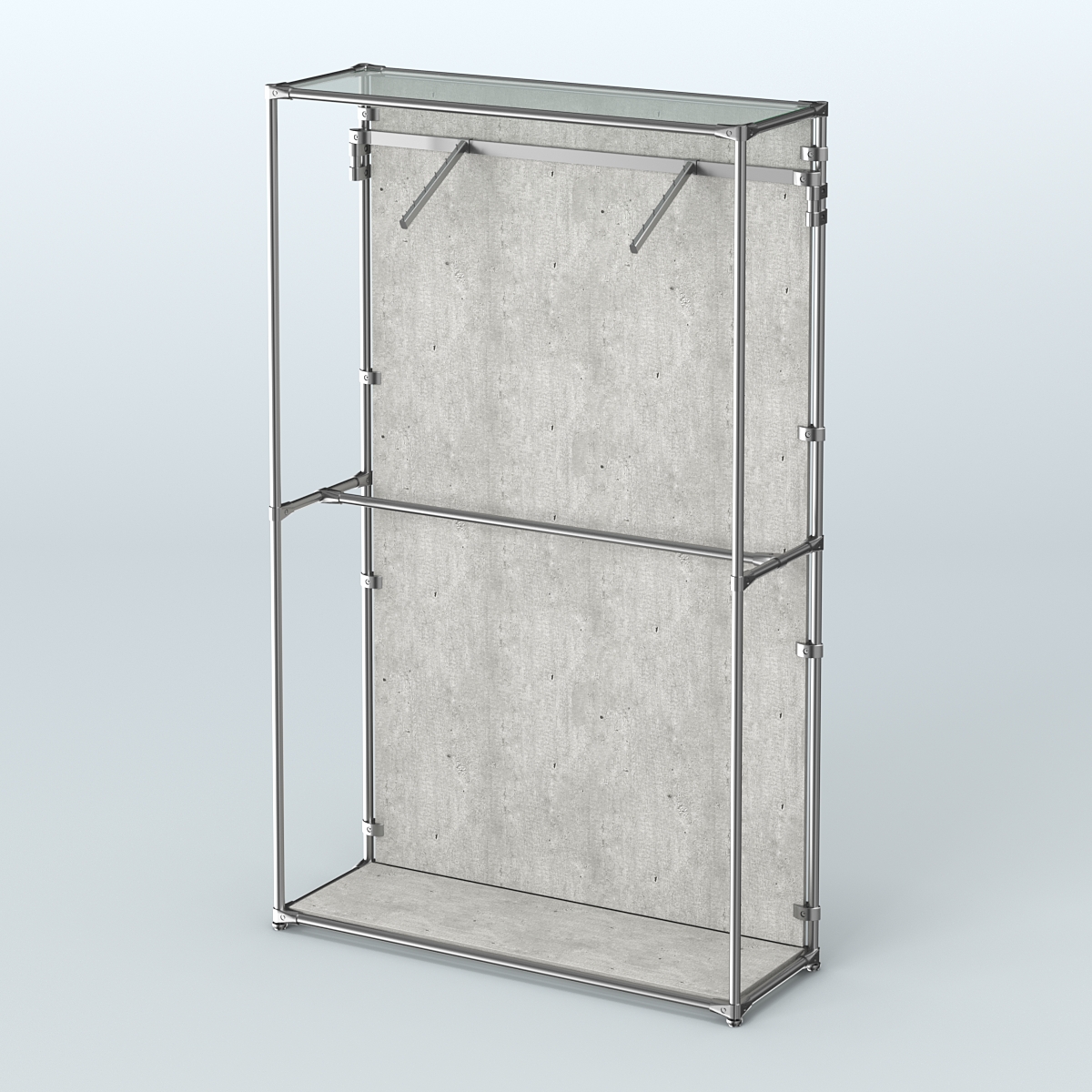 Торговая система ХРОМ (задняя стенка - ДСП) 1200 мм с поручнями №4 Метрополитан Грей