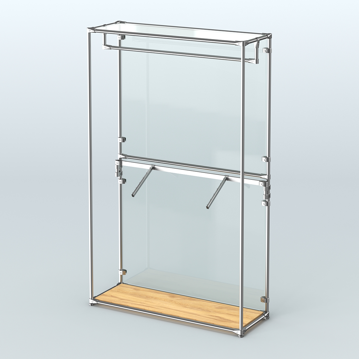 Торговая система ХРОМ (задняя стенка - стекло) 1200 мм с поручнями №2 Дуб Золотистый