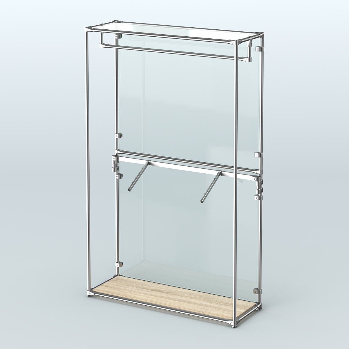 Торговая система ХРОМ (задняя стенка - стекло) 1200 мм с поручнями №2 Дуб Сонома