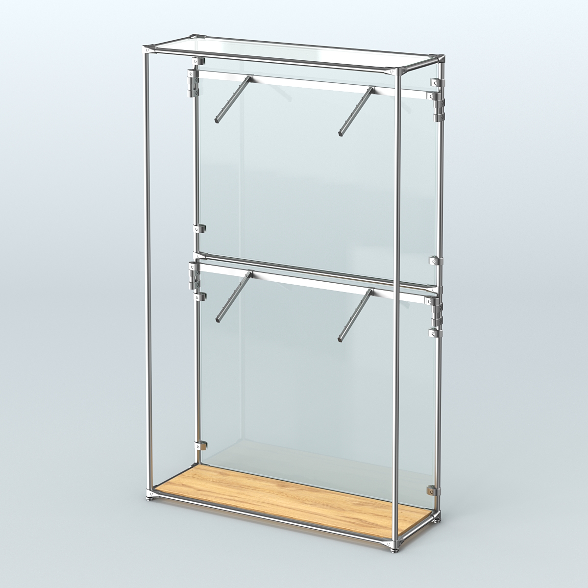 Торговая система ХРОМ (задняя стенка - стекло) 1200 мм с поручнями №3 Дуб Золотистый