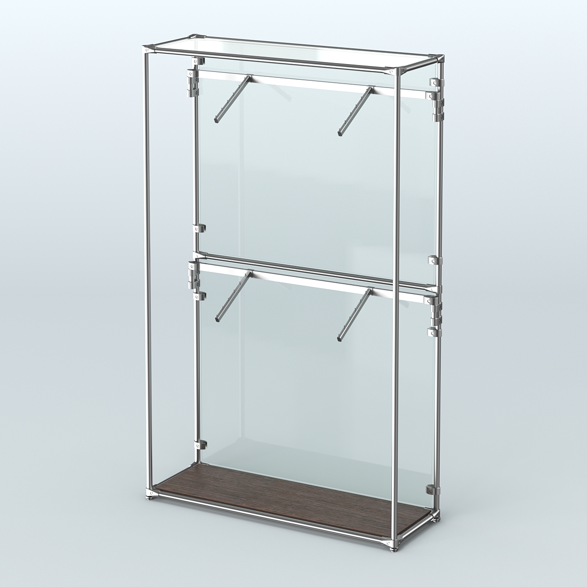 Торговая система ХРОМ (задняя стенка - стекло) 1200 мм с поручнями №3 Дуб Венге