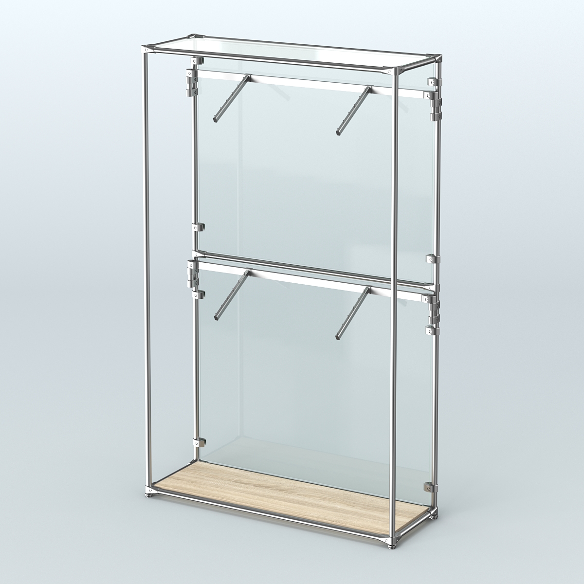 Торговая система ХРОМ (задняя стенка - стекло) 1200 мм с поручнями №3 Дуб Сонома