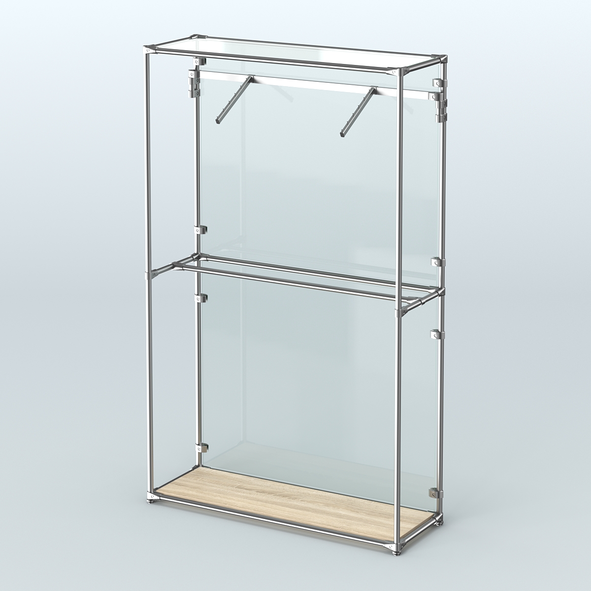 Торговая система ХРОМ (задняя стенка - стекло) 1200 мм с поручнями №4 Дуб Сонома