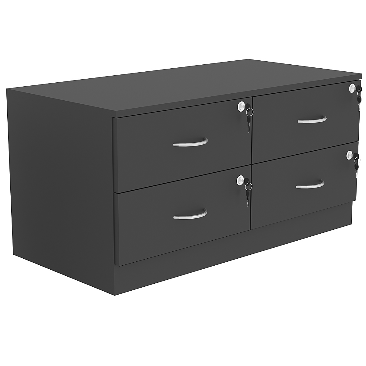 Тумба T-19 900мм (H-450мм c 4-мя выдвижными ящиками) Черный