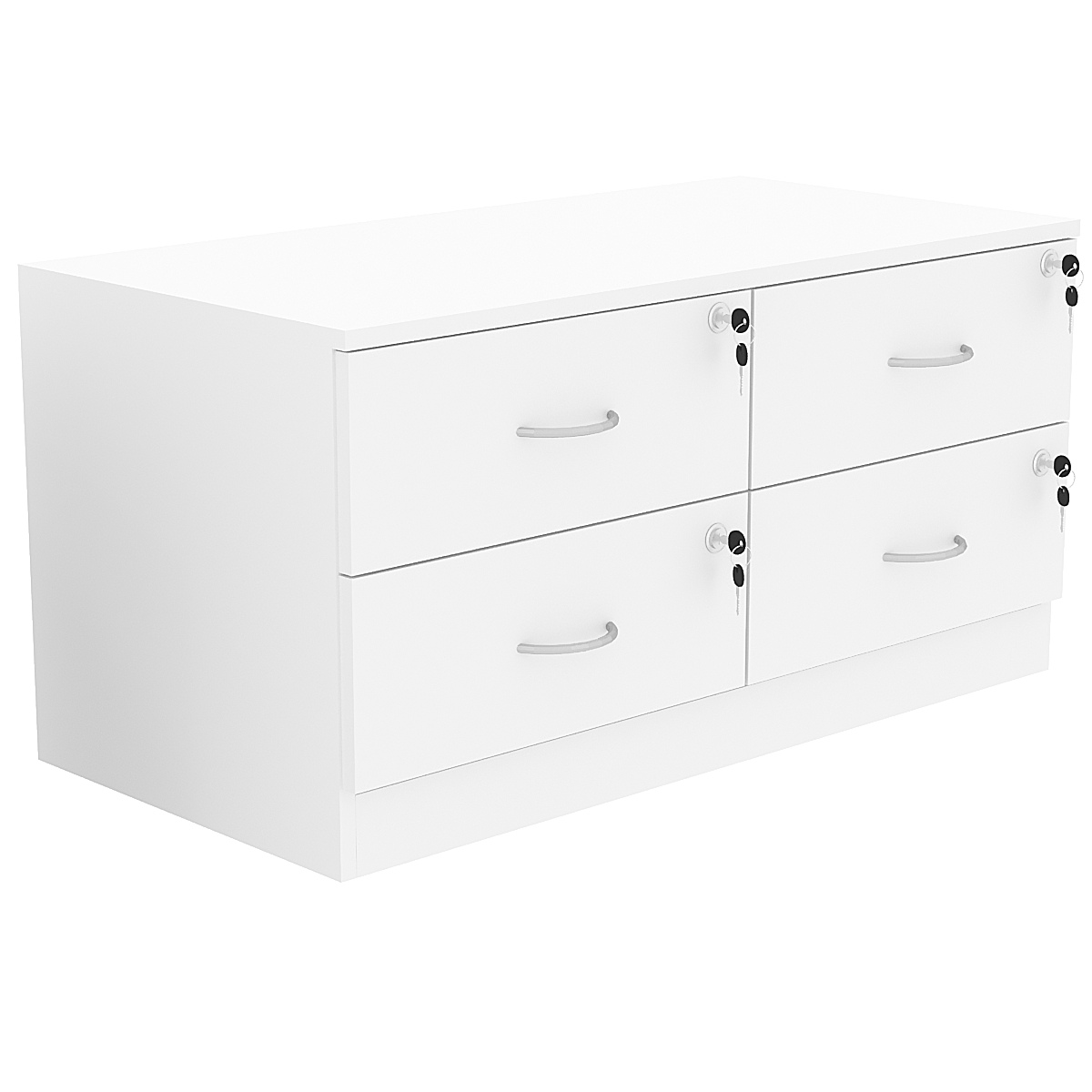 Тумба T-19 900мм (H-450мм c 4-мя выдвижными ящиками) Белый