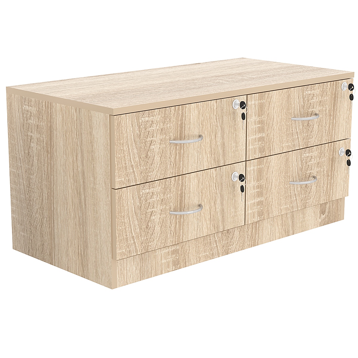 Тумба T-19 900мм (H-450мм c 4-мя выдвижными ящиками) Дуб сонома