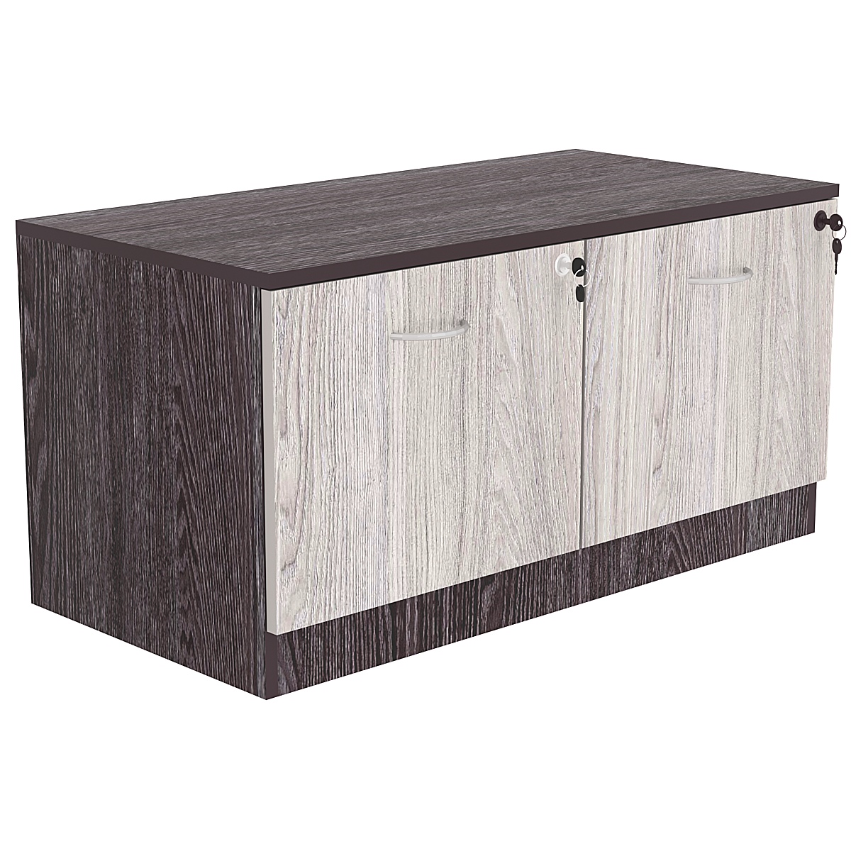 Тумба T-20 900мм (H-450мм c двумя выдвижными ящиками) Ясень Анкор темный + Ясень Анкор светлый