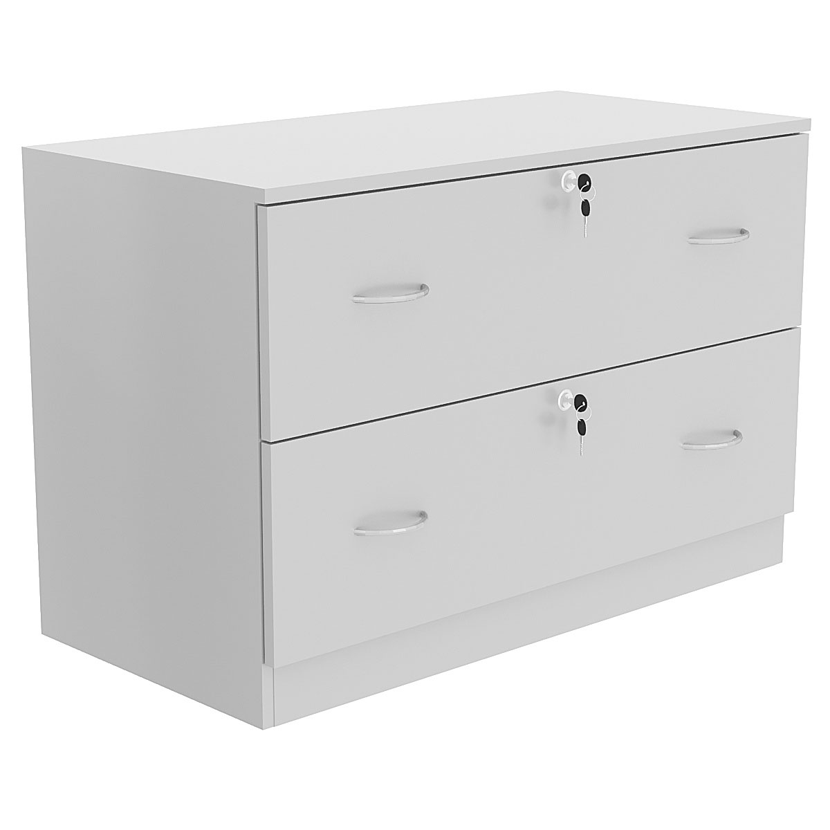 Тумба T-17 900мм (H-600мм c двумя выдвижными ящиками) Серый