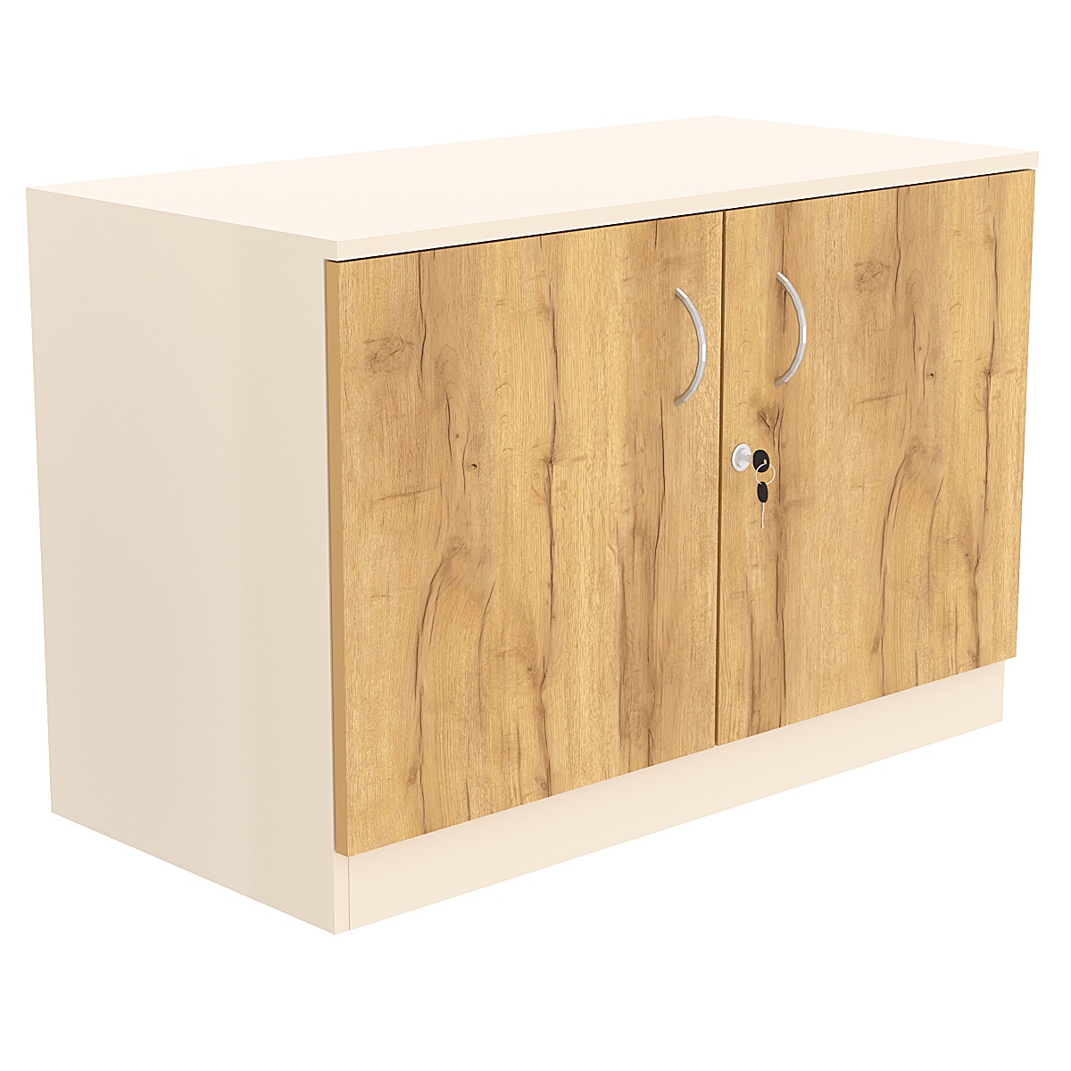 Тумба T-26 900мм (H-600мм, c распашными дверцами) Крем Вайс и Дуб Золотистый