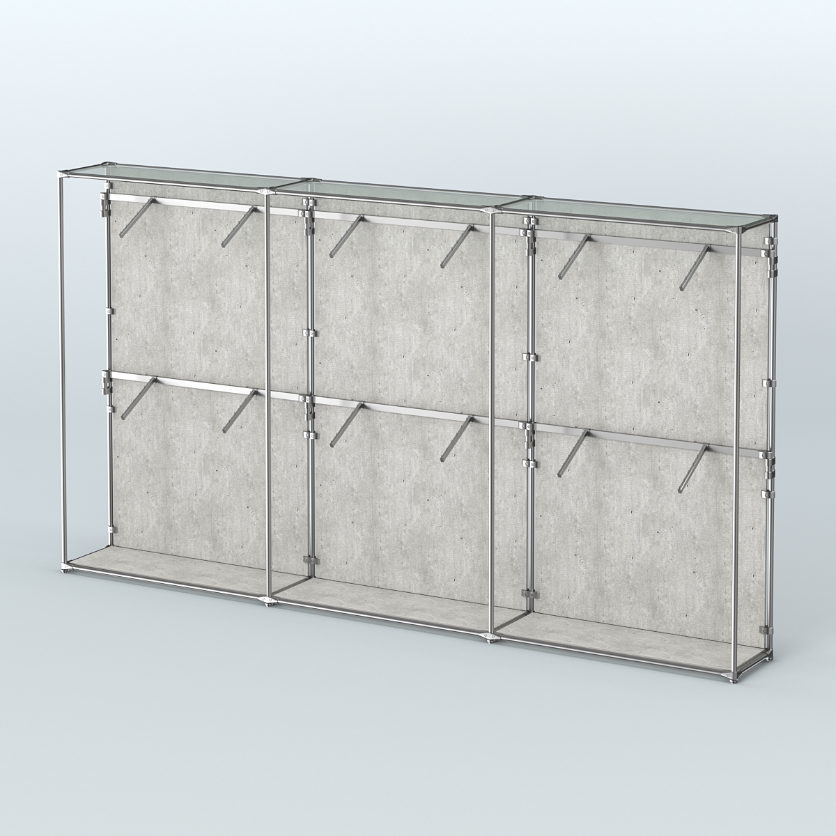 Торговая система ХРОМ (задняя стенка - ДСП) 3600 мм с поручнями №4 Метрополитан Грей