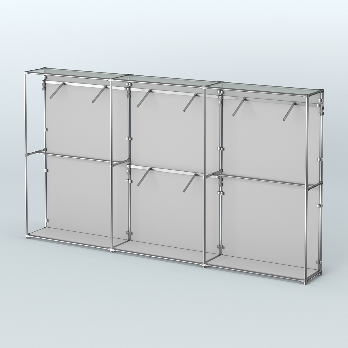 Торговая система ХРОМ (задняя стенка - ДСП) 3600 мм с поручнями №6 Серый