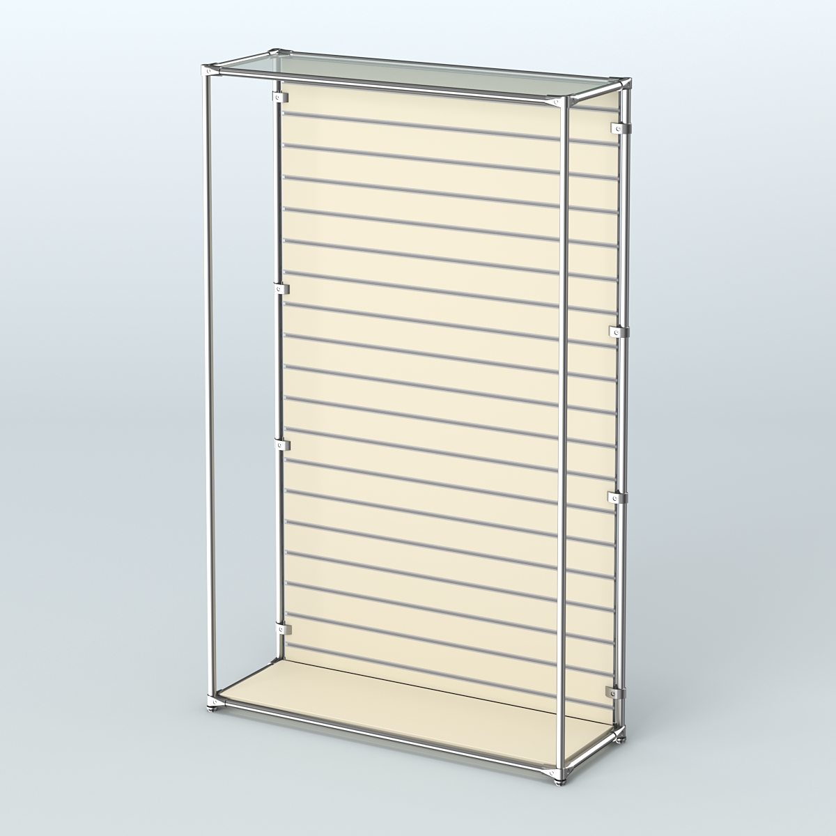 Торговая система ХРОМ (задняя стенка - Экономпанель) №1 Крем Вайс