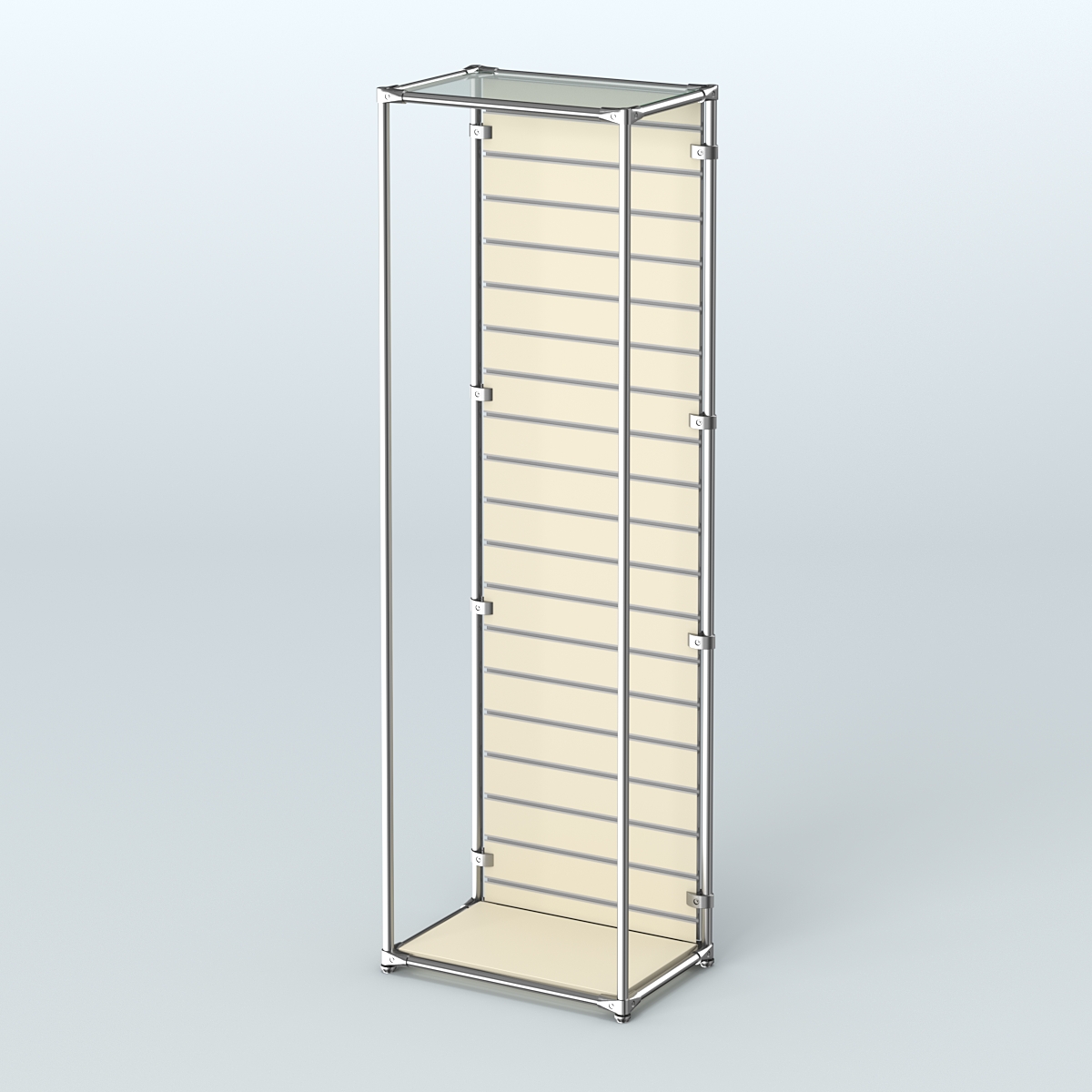 Торговая система ХРОМ (задняя стенка - Экономпанель) №2 Крем Вайс