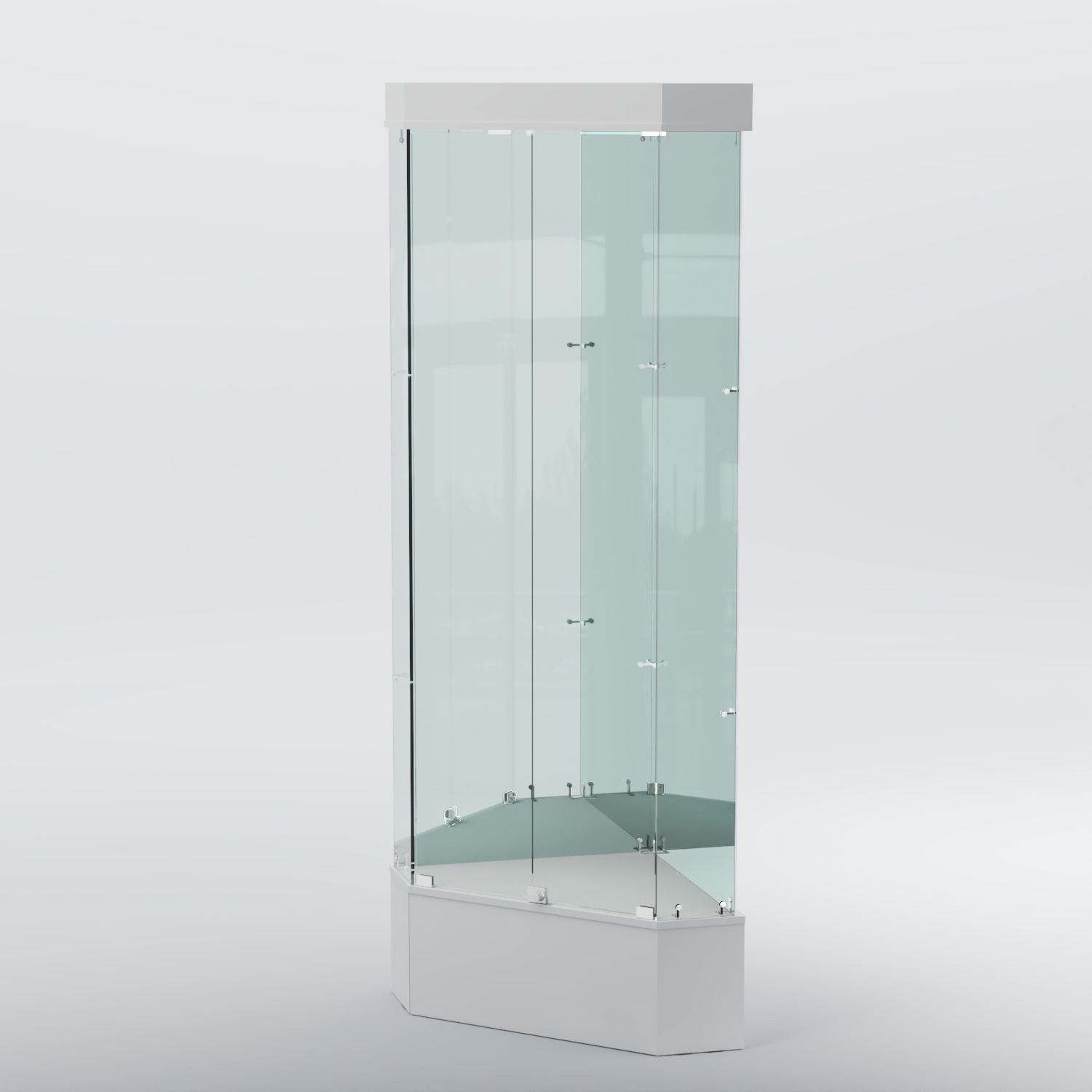 Витрина для музеев "Коллекция" №18 угловая с фризом Белый