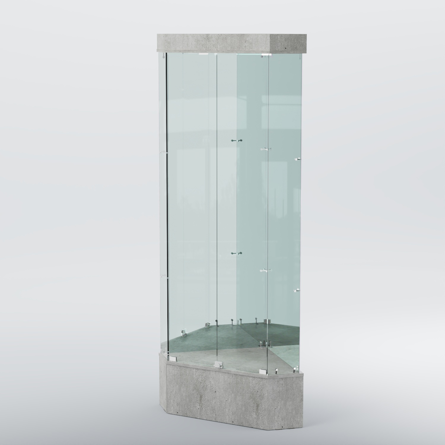 Витрина для музеев "Коллекция" №18 угловая с фризом Метрополитан Грей