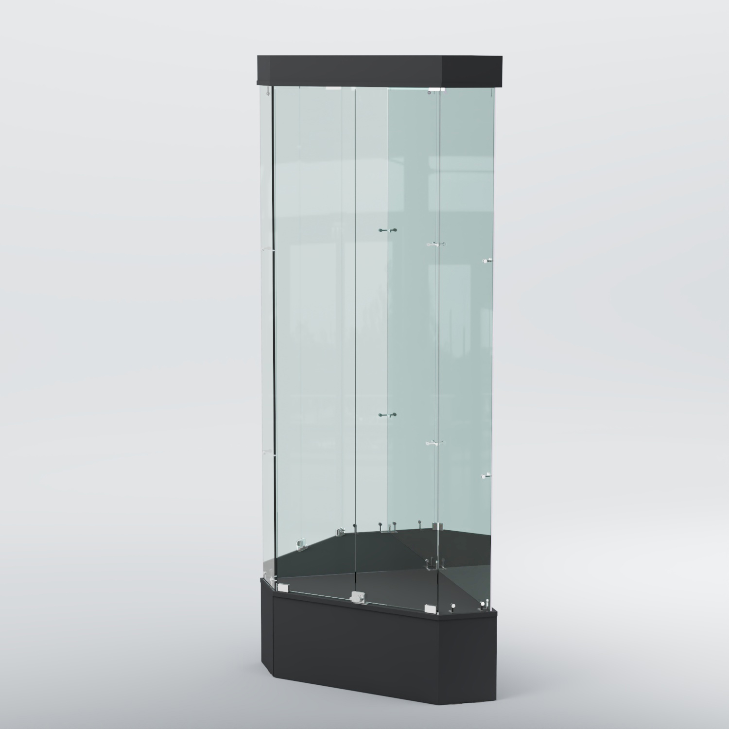 Витрина для музеев "Коллекция" №18 угловая с фризом Антрацит